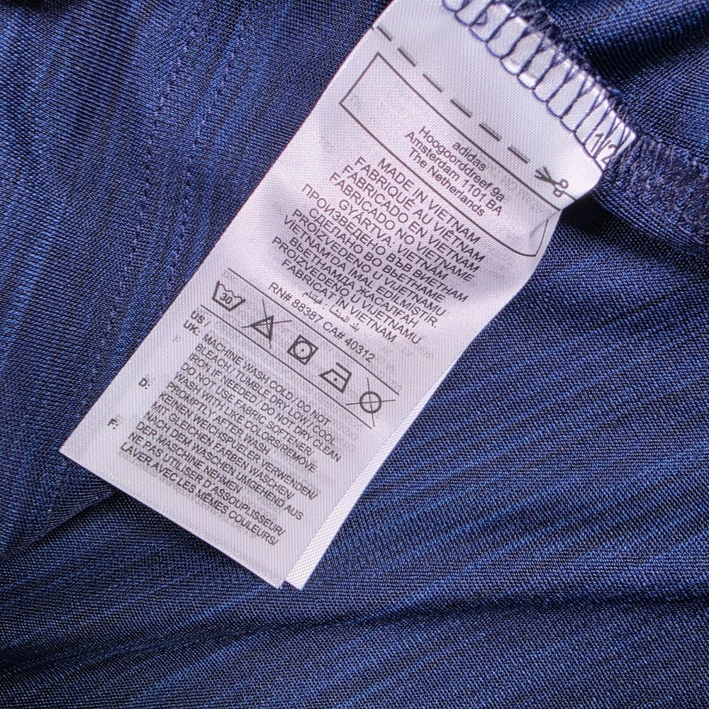Adidas Polo Shirt Mens XL Navy Striated Golf w/Logo DZ7173 NWT - Picture 7 of 10